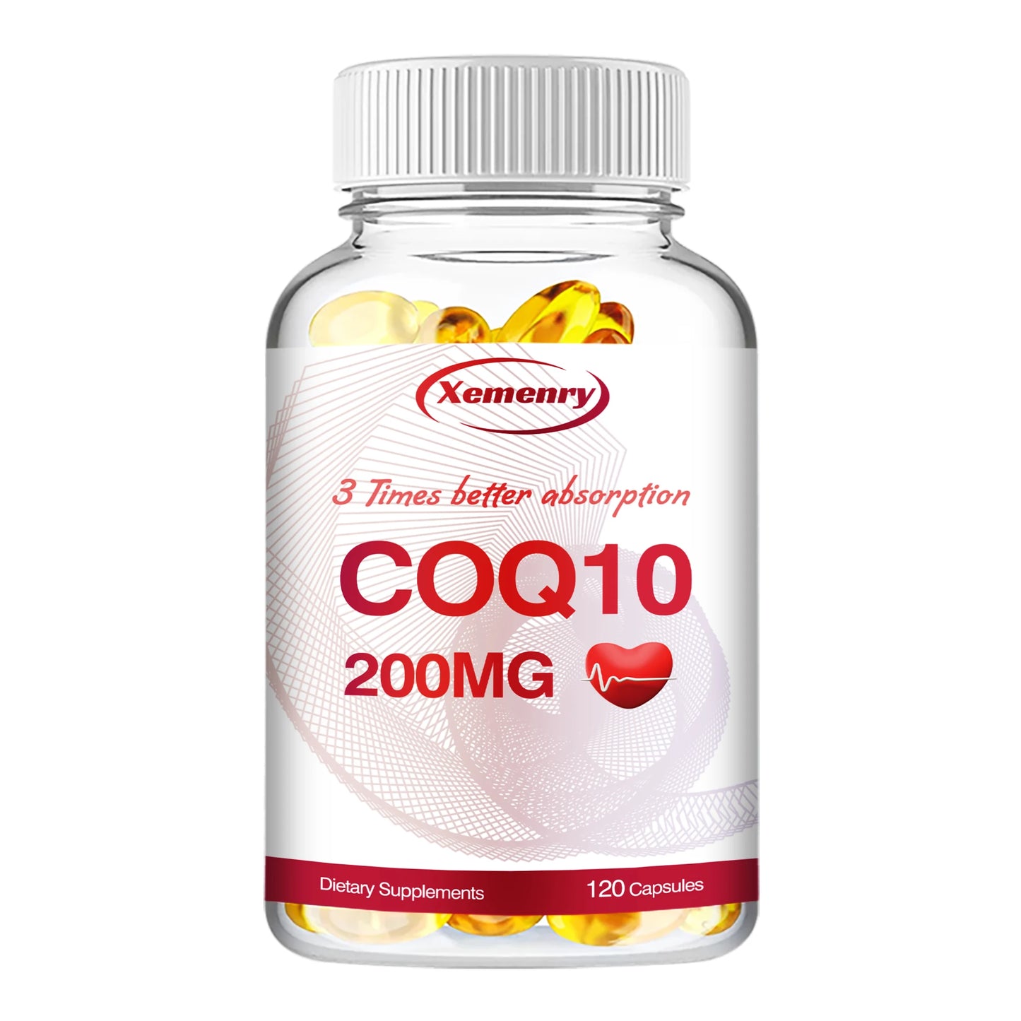 Coenzyme Q10 Supplement 200mg - Circulation Support, Antioxidant, Energy Production, Heart Health - 120 Capsules