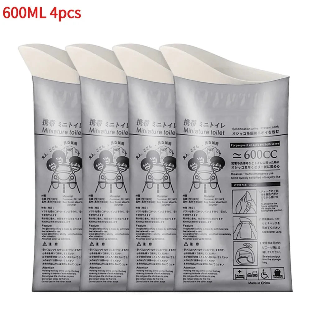 4-40Pcs Mini Mobile Toilet Disposable Outdoor Urine Bags Portable for Men Women Children 600ml Emergency Travel Vomiting Bags