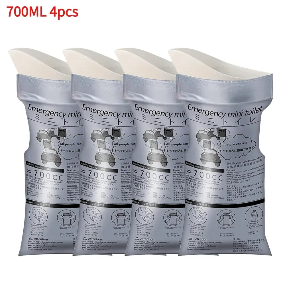 4-40Pcs Mini Mobile Toilet Disposable Outdoor Urine Bags Portable for Men Women Children 600ml Emergency Travel Vomiting Bags