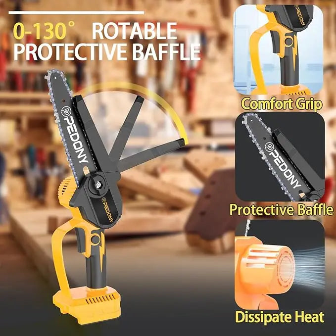 [No battery] Mini Chain Saw Suitable for Dewalt 20v Battery, 6-inch, Wireless Chain saw with Safety Lock