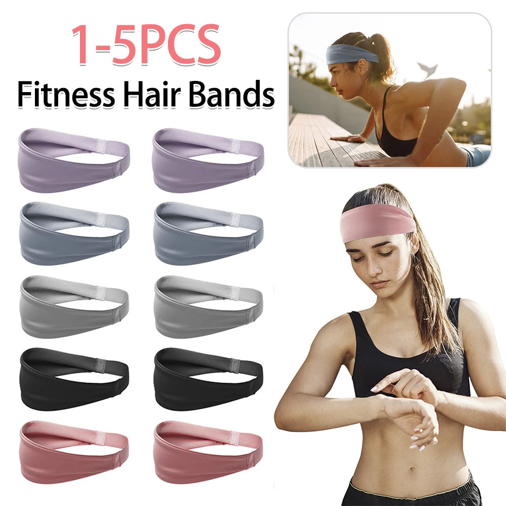 Sports Headband Exercise Sweatband Moisture Wicking Workout Sweat Bands Anti Slip Running Headband Breathable for Running Riding