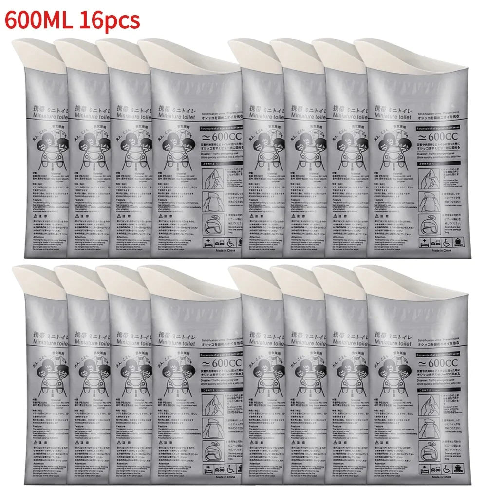 4-40Pcs Mini Mobile Toilet Disposable Outdoor Urine Bags Portable for Men Women Children 600ml Emergency Travel Vomiting Bags