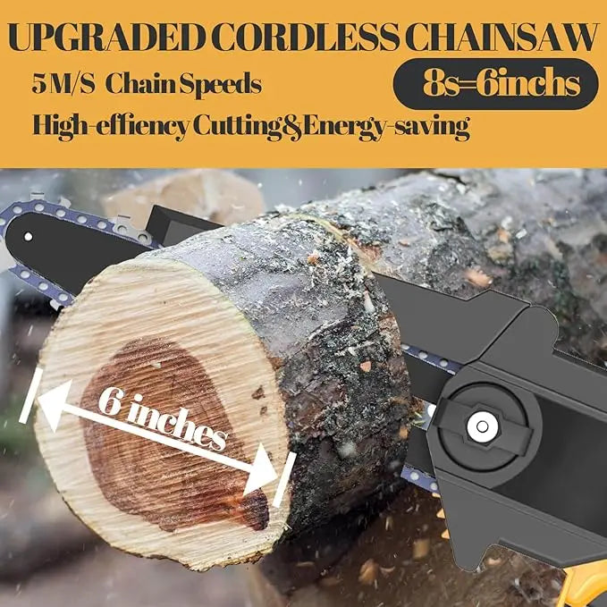 [No battery] Mini Chain Saw Suitable for Dewalt 20v Battery, 6-inch, Wireless Chain saw with Safety Lock