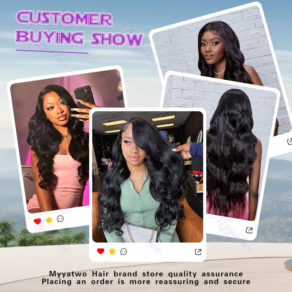 13x6 HD Transparent Body Wave Lace Frontal Human Hair Wig 30 40 Inch 13x7 Lace Front Wig 250 Density 6x6 Glueless Closure Wigs