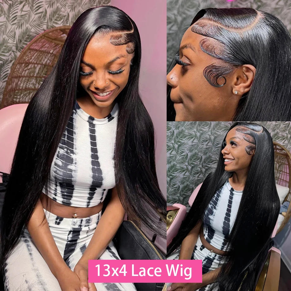 200 Density Transparent 13x6 Straight Lace Front Wig Brazilian Remy Human Hair 13x4 360 Lace Frontal Human Hair Wigs For Women