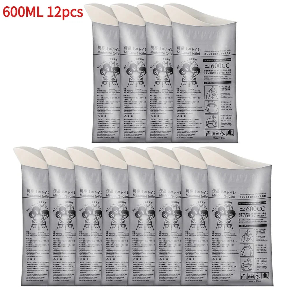 4-40Pcs Mini Mobile Toilet Disposable Outdoor Urine Bags Portable for Men Women Children 600ml Emergency Travel Vomiting Bags