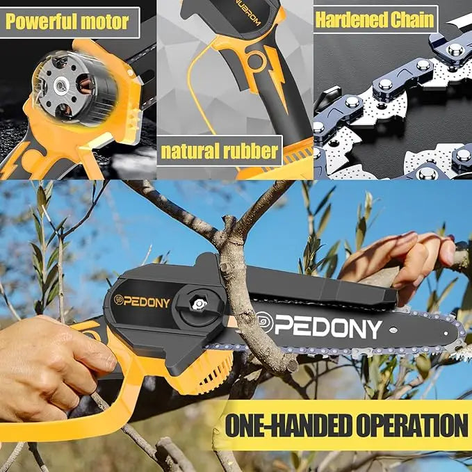 [No battery] Mini Chain Saw Suitable for Dewalt 20v Battery, 6-inch, Wireless Chain saw with Safety Lock